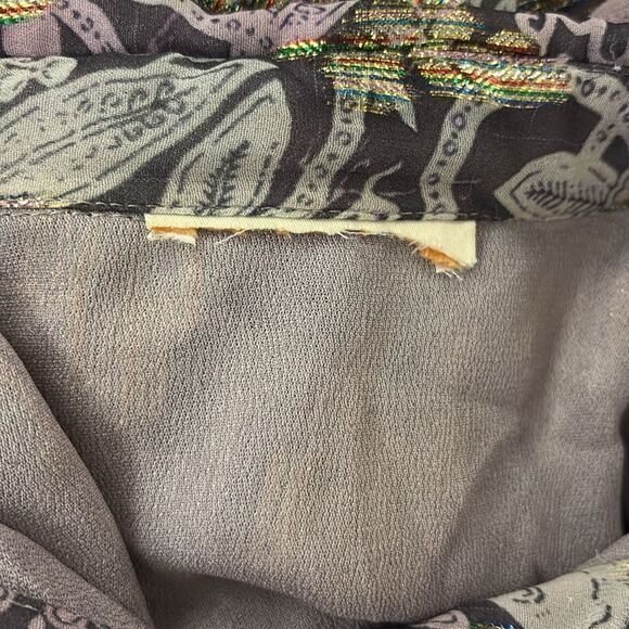 Rococo Sand viscose floral print / lurex maxi dress, S - Picture 15 of 16